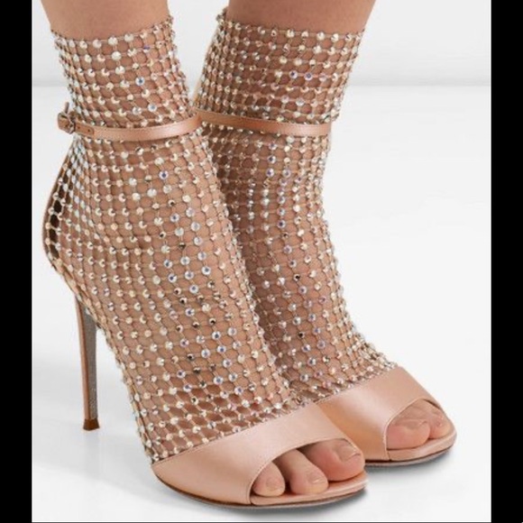 *SOLD* Rene Caovilla Galaxia Satin Crystal Sandals - Picture 4 of 17